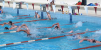 Lanzarote swimmers in pool